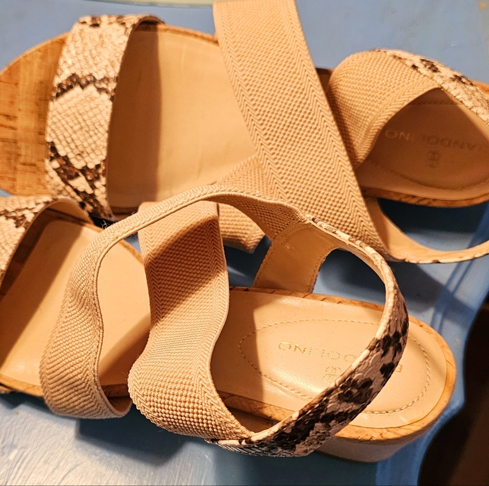 Bandlino snake skin wedge heels